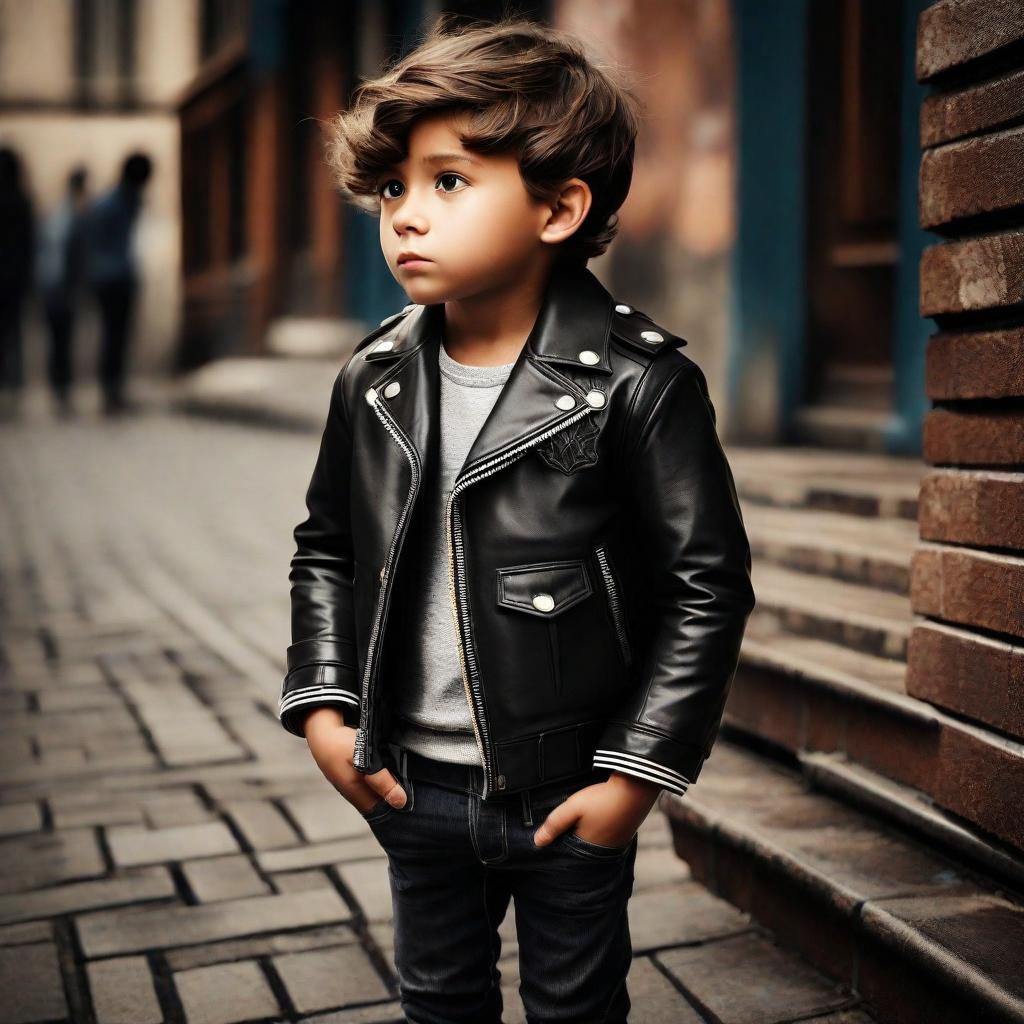 kids leather jacket